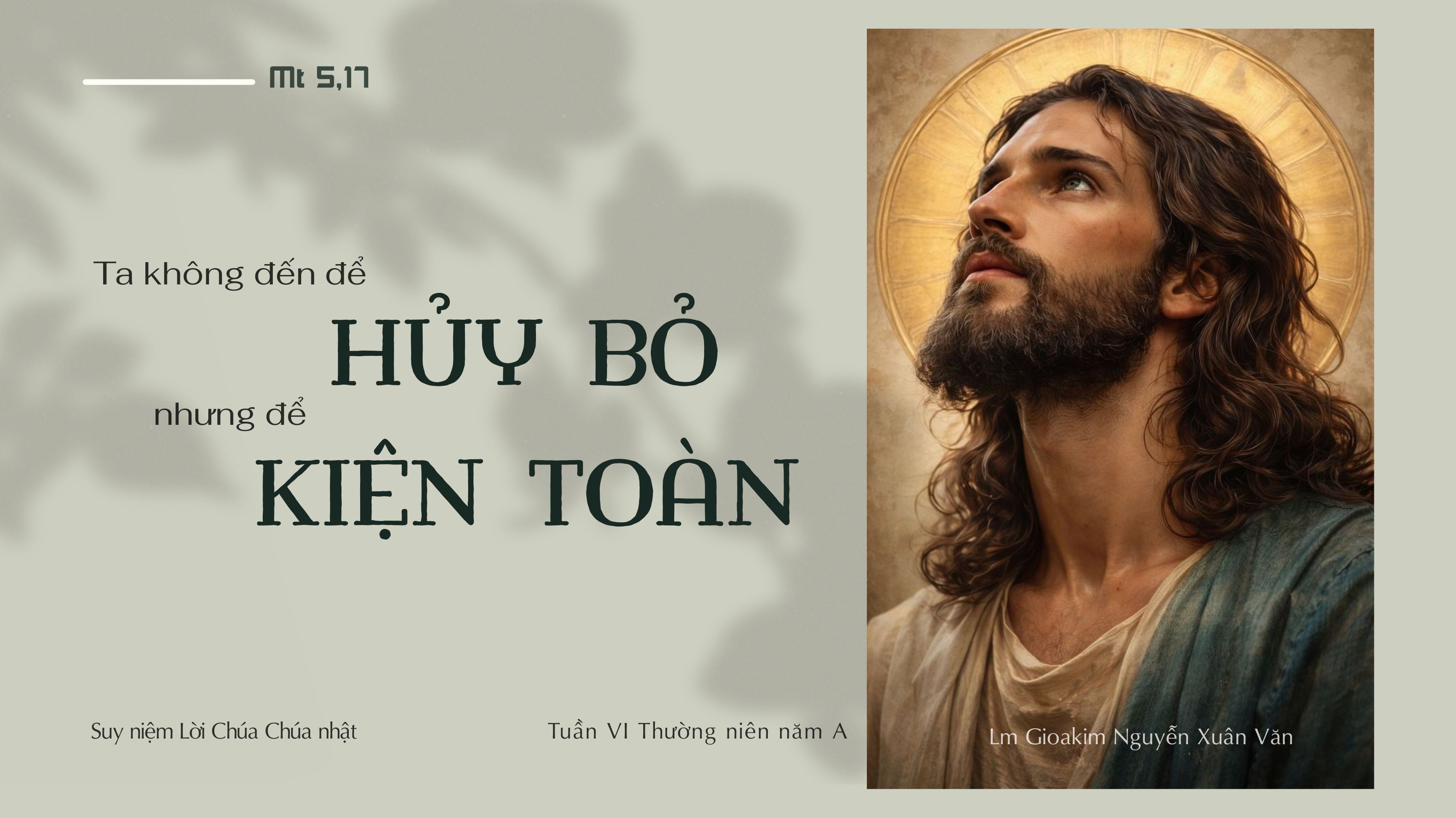 Xưa và Nay_Bài Suy niệm Tin mừng Chúa nhật VI Thường niên Năm A